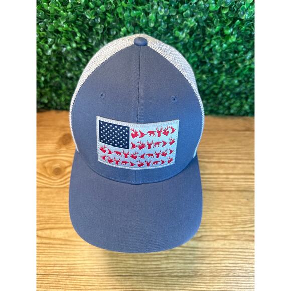Columbia PHG American Flag Flexfit Trucker Hat Hunting Deer Elk Duck Large XL - Picture 5 of 8